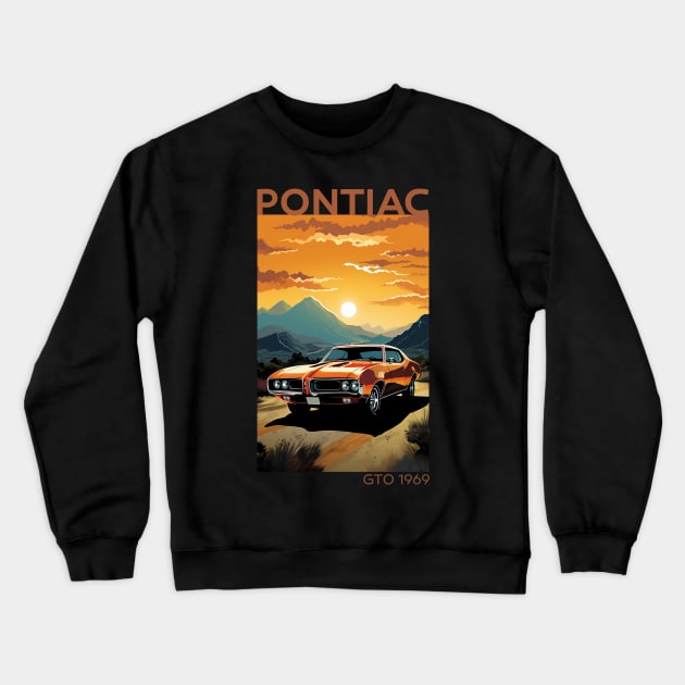 Timeless Thrills: The 1969 Pontiac GTO Tribute Design Crewneck Sweatshirt by MaxDeSanje 